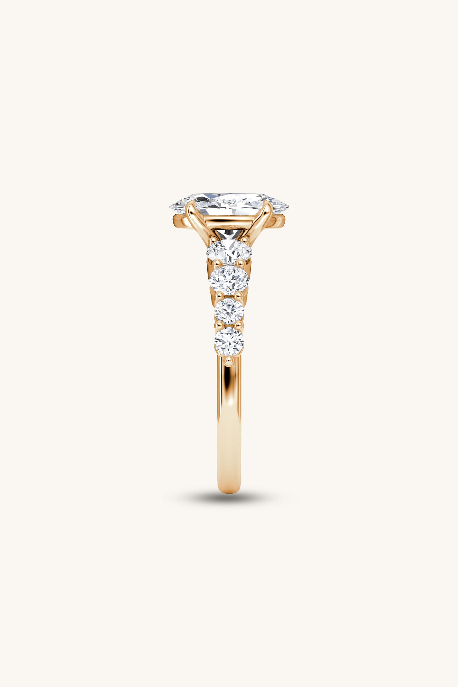 Cielo Oval Solitaire Pavé Ring