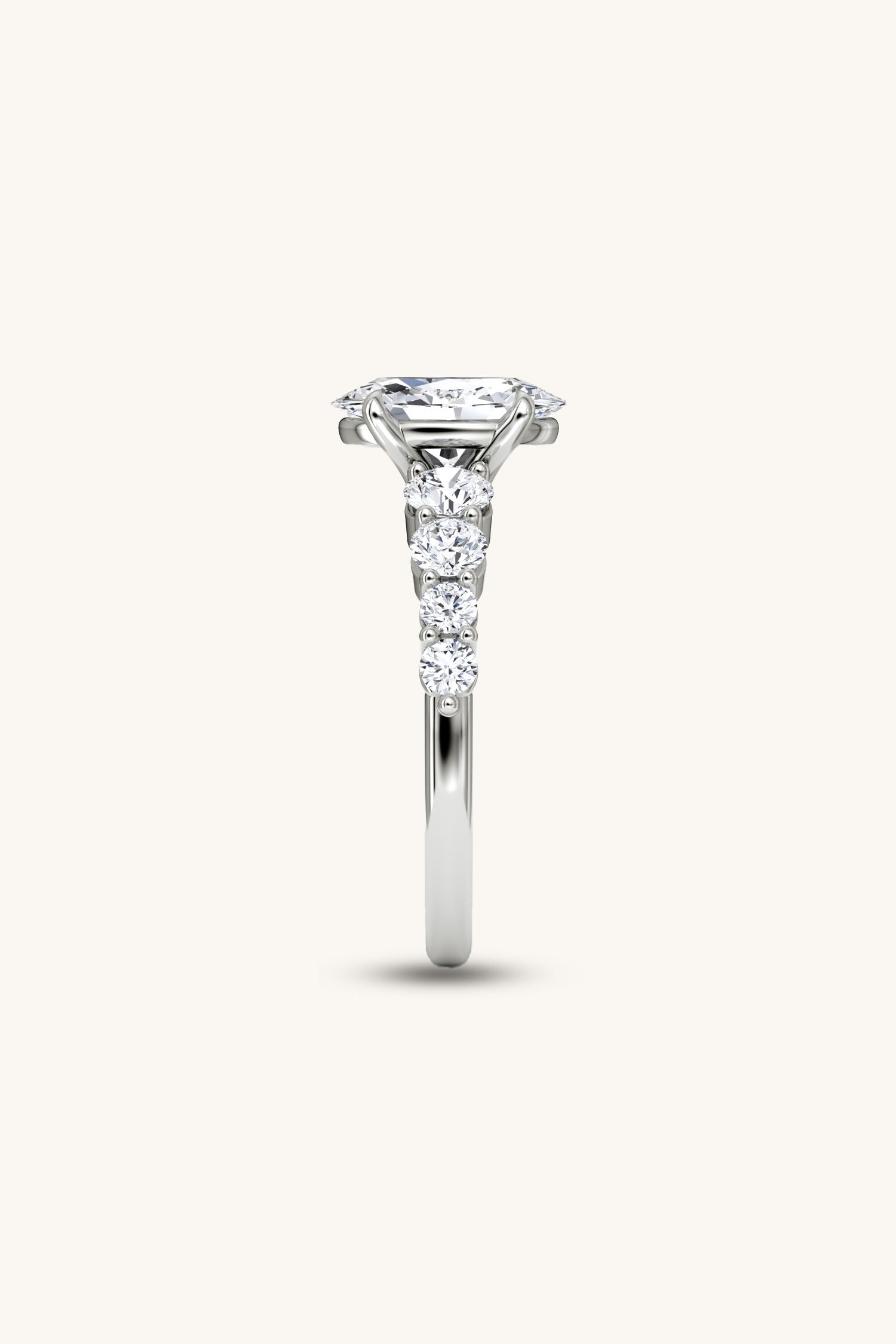 Cielo Oval Solitaire Pavé Ring