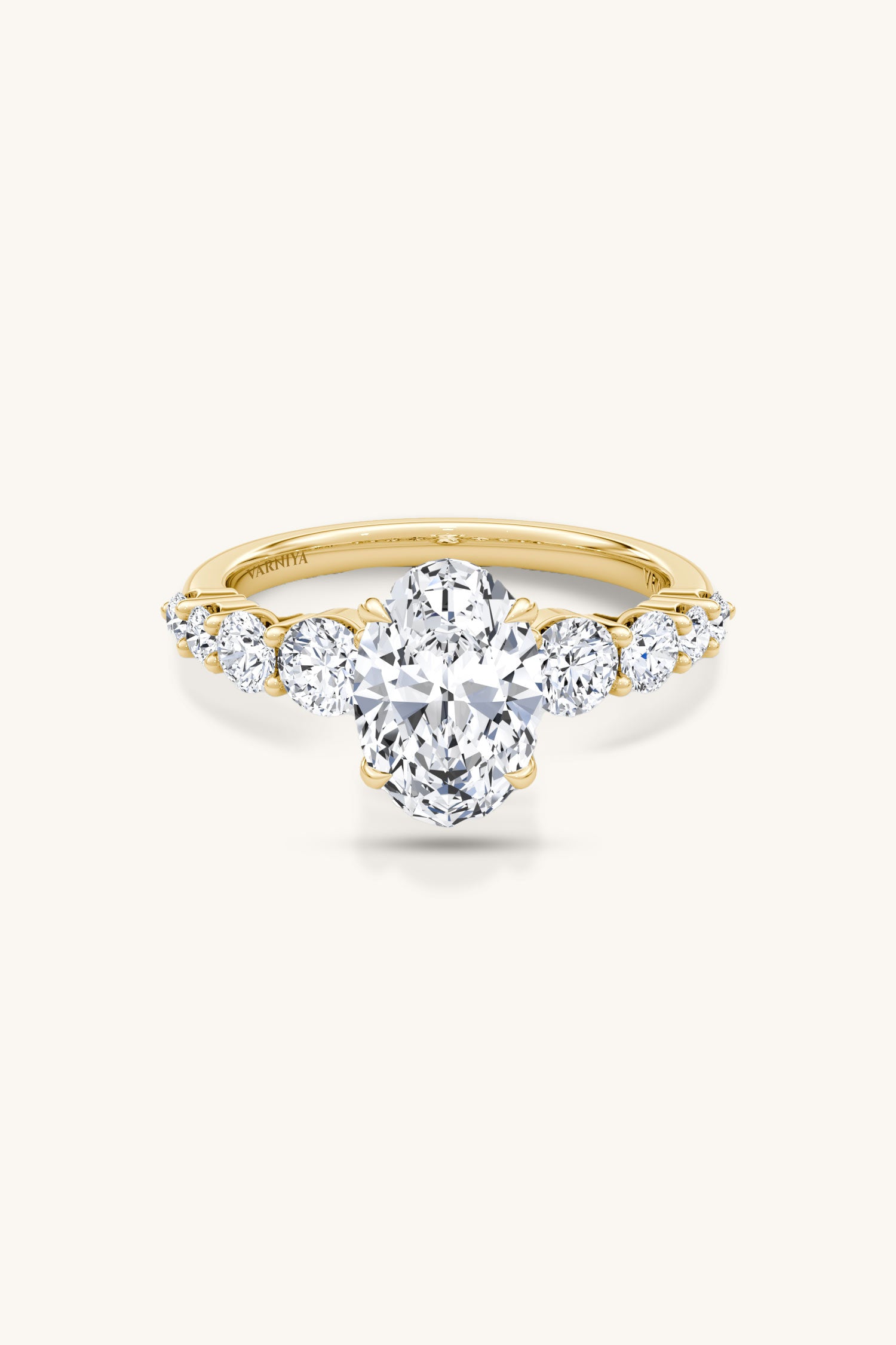 Cielo Oval Solitaire Pavé Ring