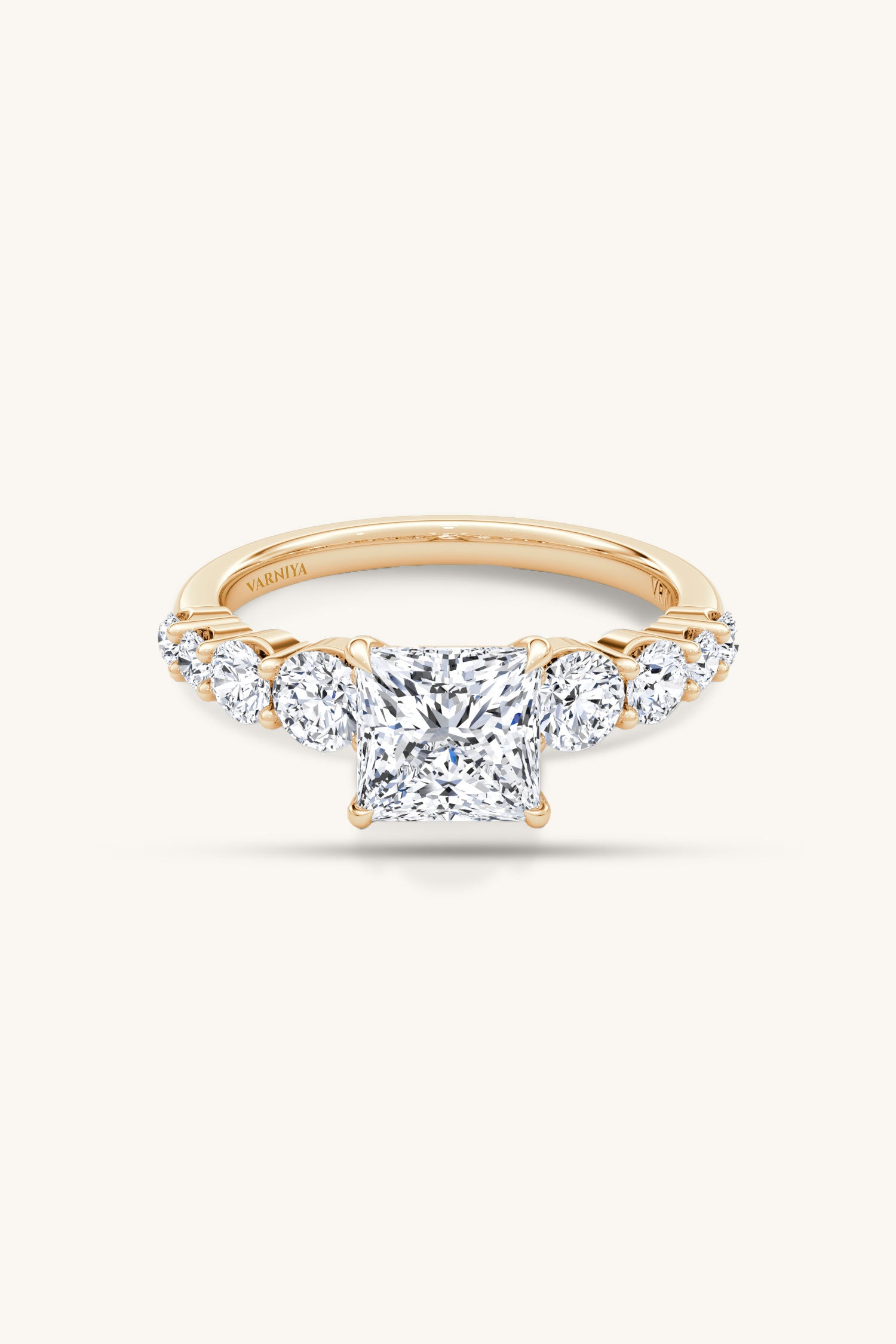 Cielo Princess Solitaire Pavé Ring