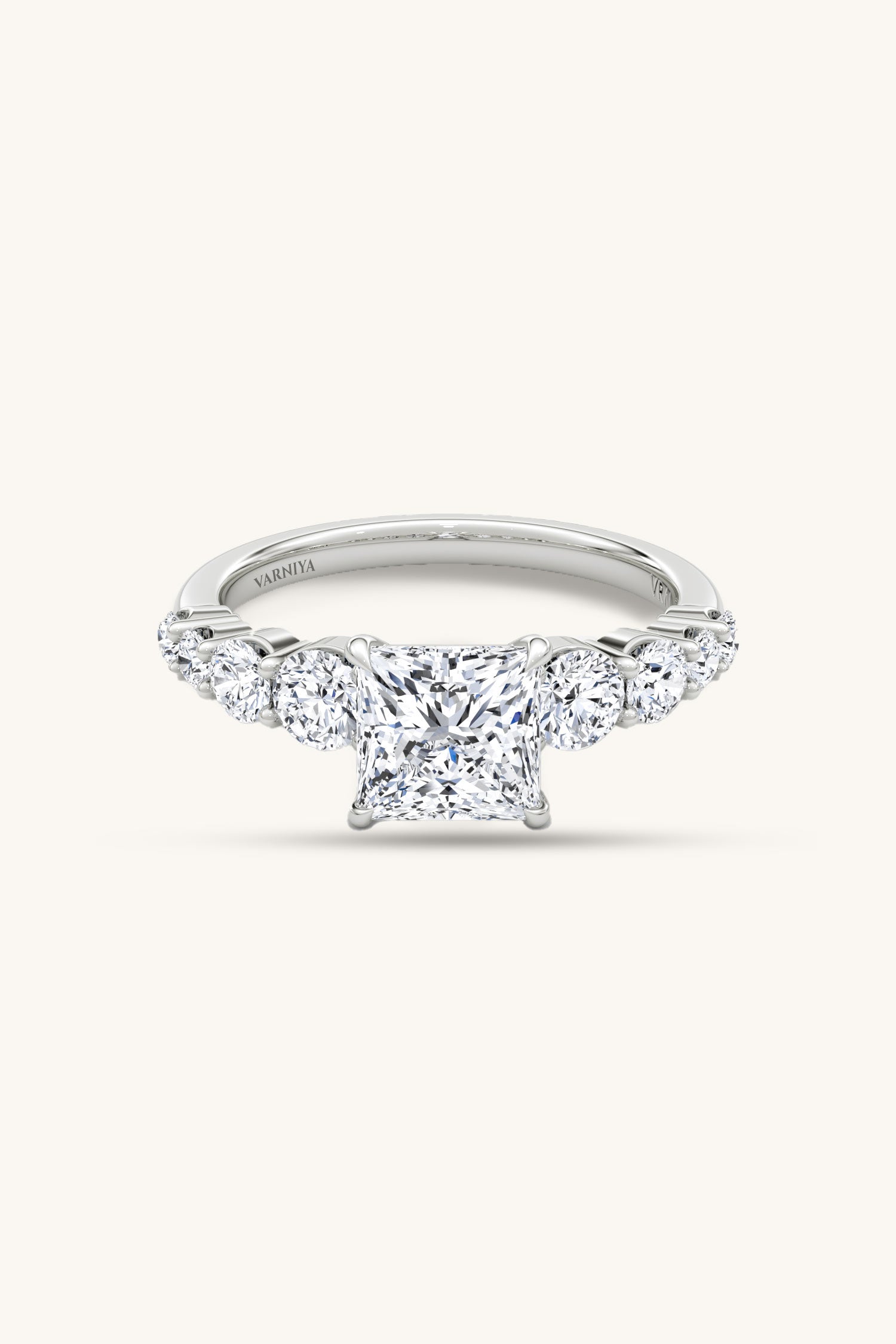 Cielo Princess Solitaire Pavé Ring