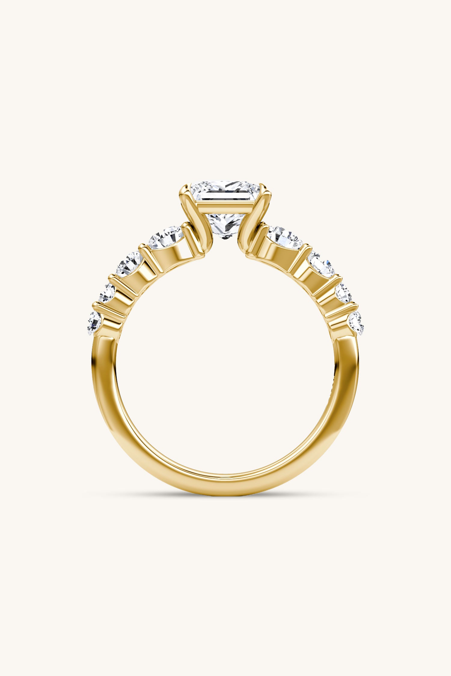 Cielo Princess Solitaire Pavé Ring