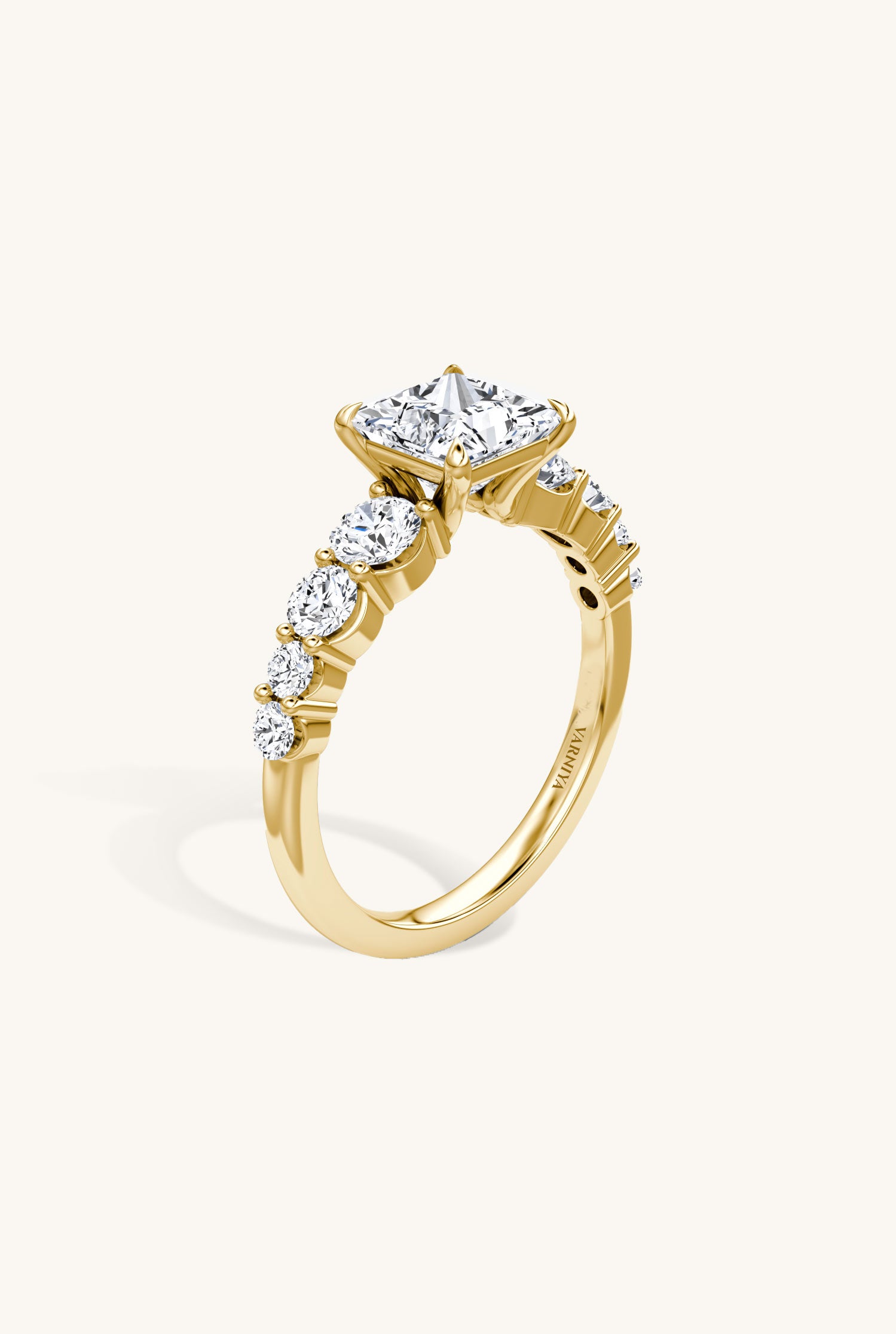 Cielo Princess Solitaire Pavé Ring