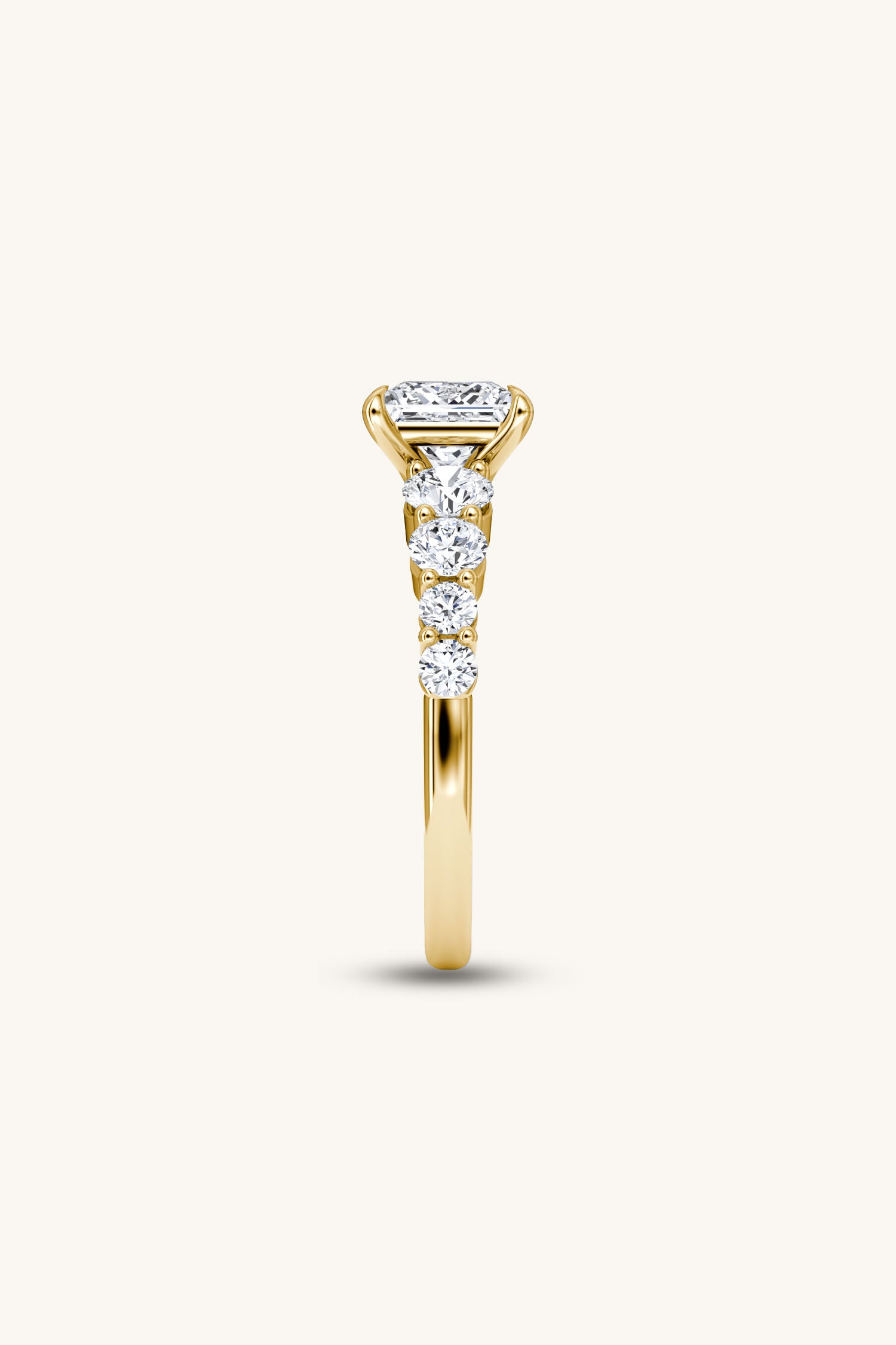 Cielo Princess Solitaire Pavé Ring