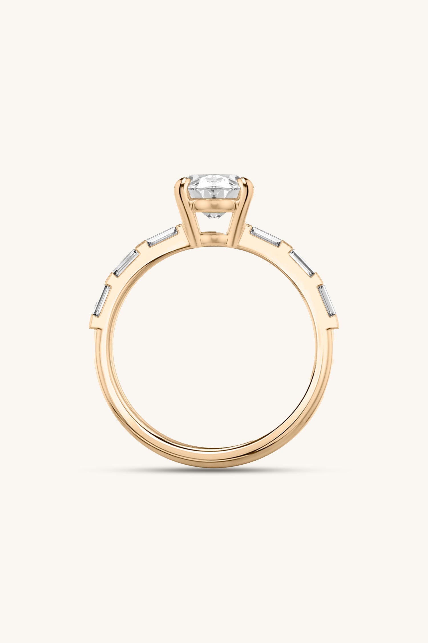 Bicephal Oval Solitaire French Pavé Best Ring