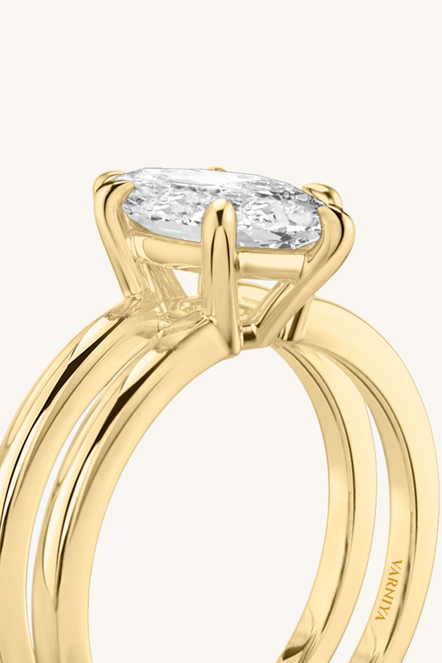 Bicephal Marquise Solitaire Ring