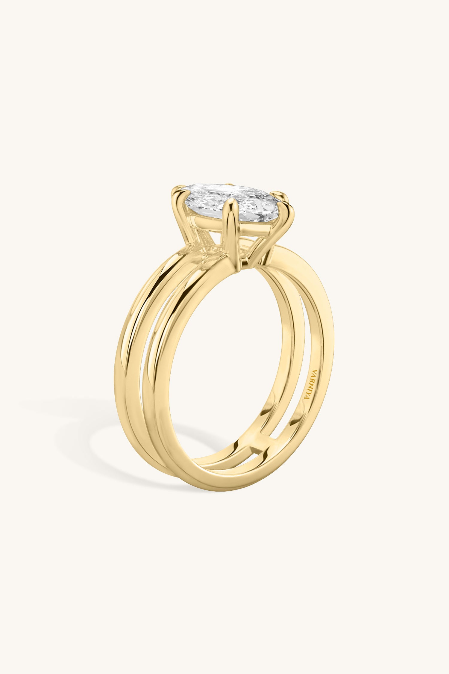 Bicephal Marquise Solitaire Ring