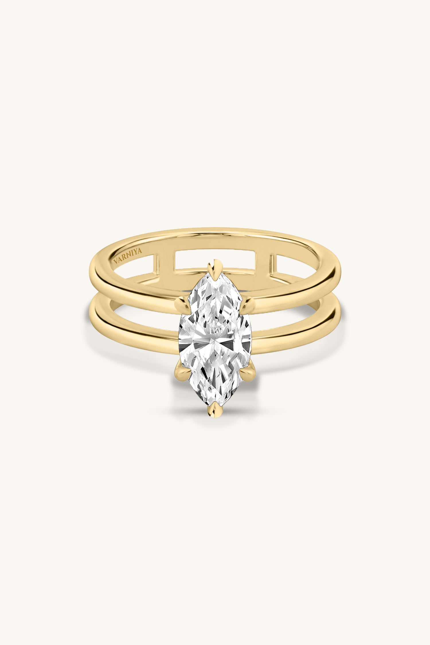 Bicephal Marquise Solitaire Ring