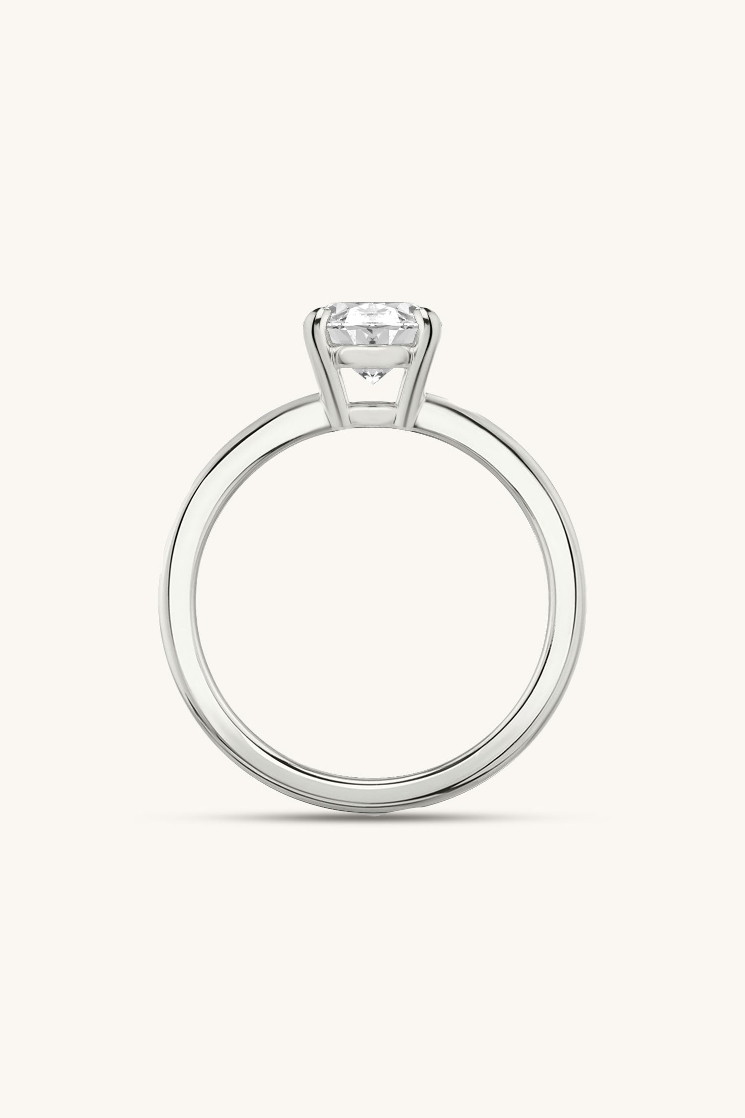 Bicephal Oval Solitaire Ring