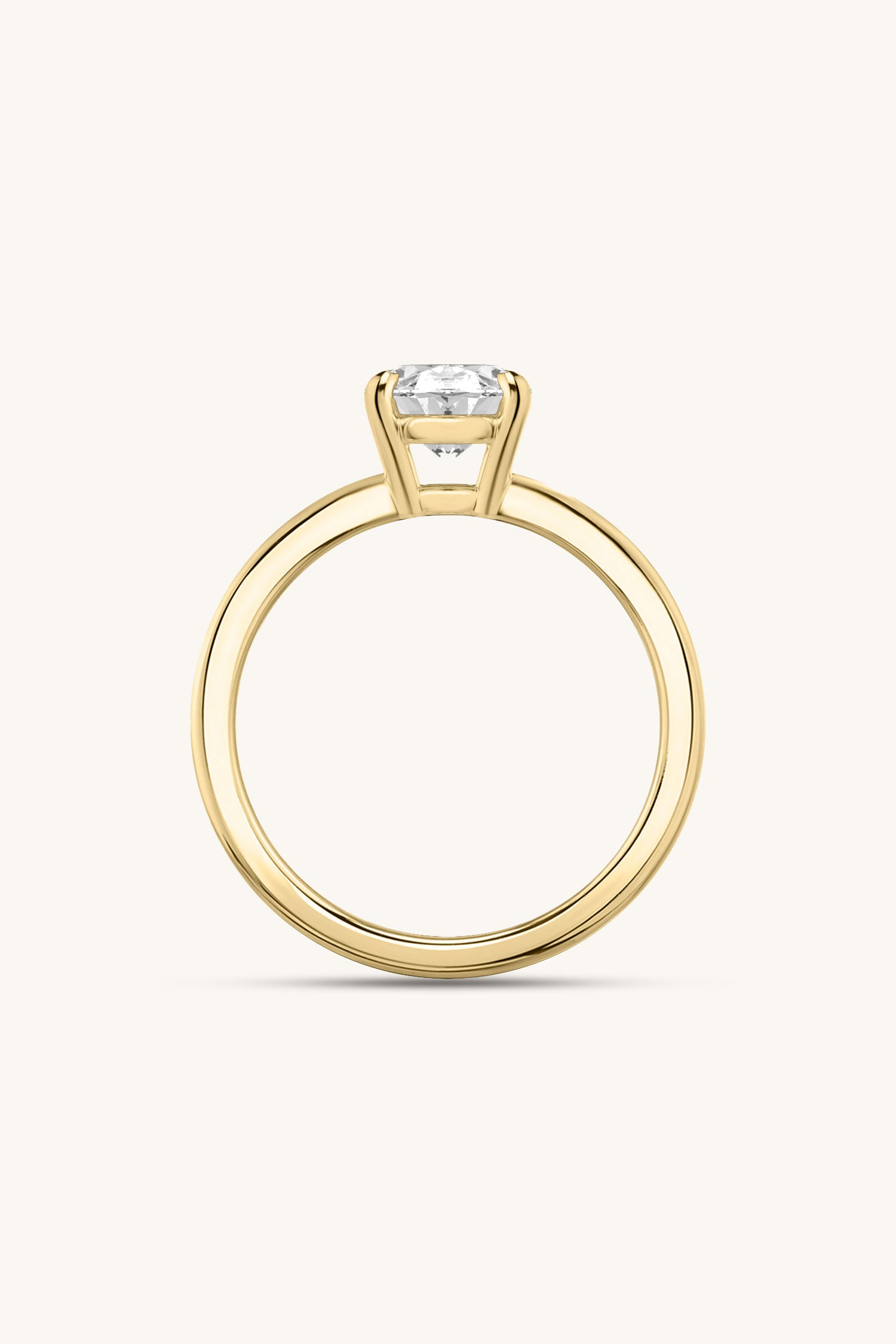 Bicephal Oval Solitaire Ring