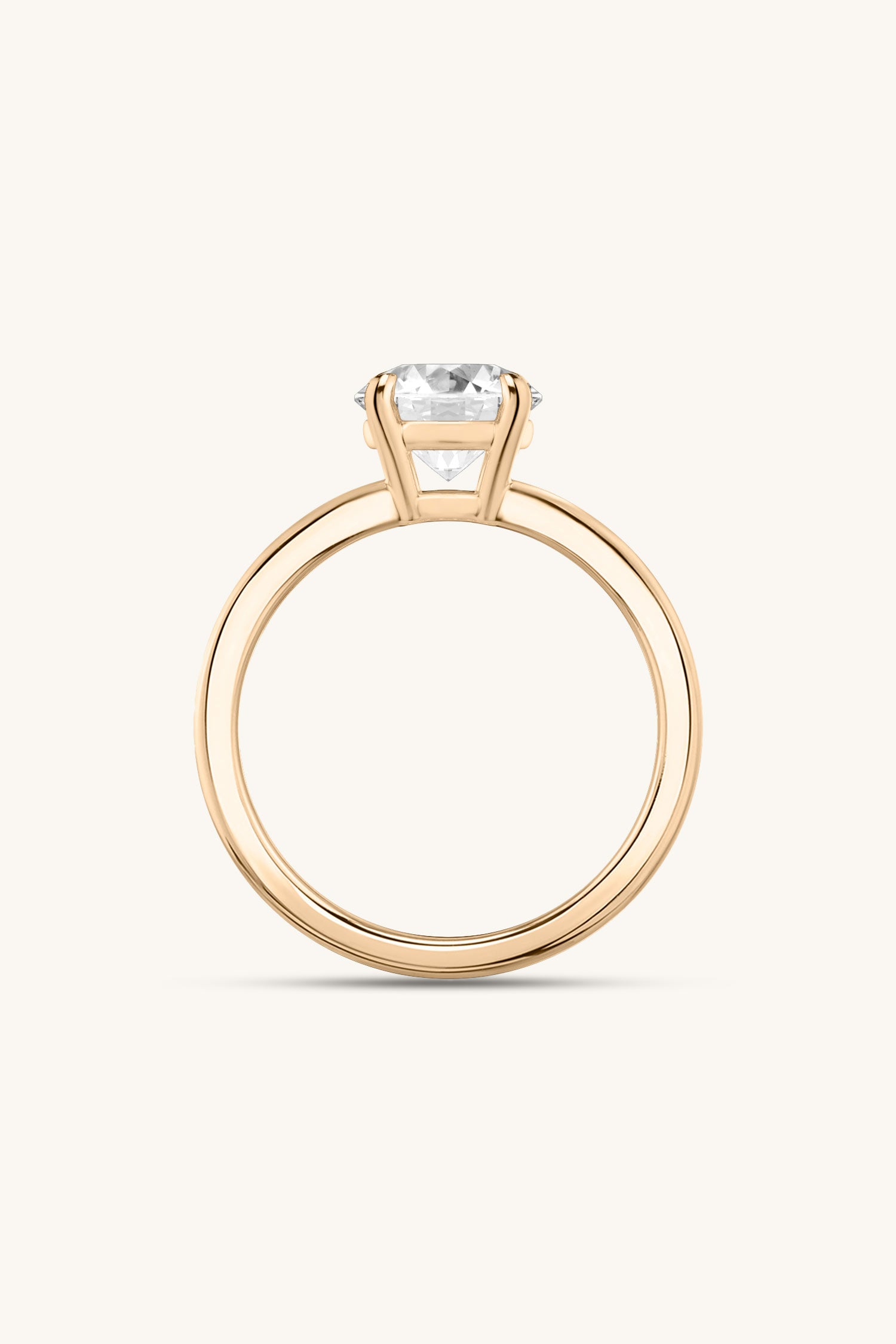 Bicephal Round Solitaire Ring