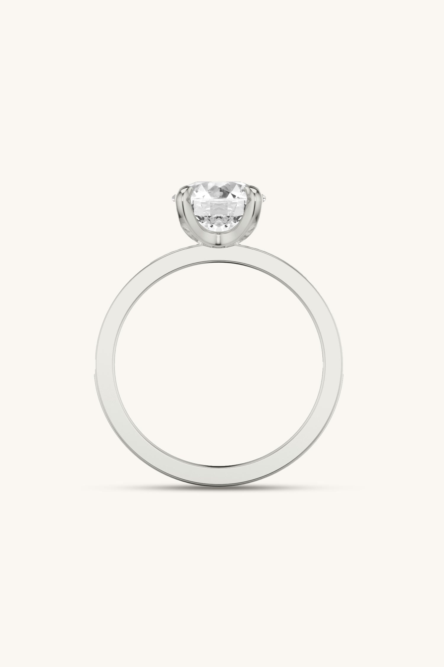 Sequinne Round Solitaire Large Pavé Band