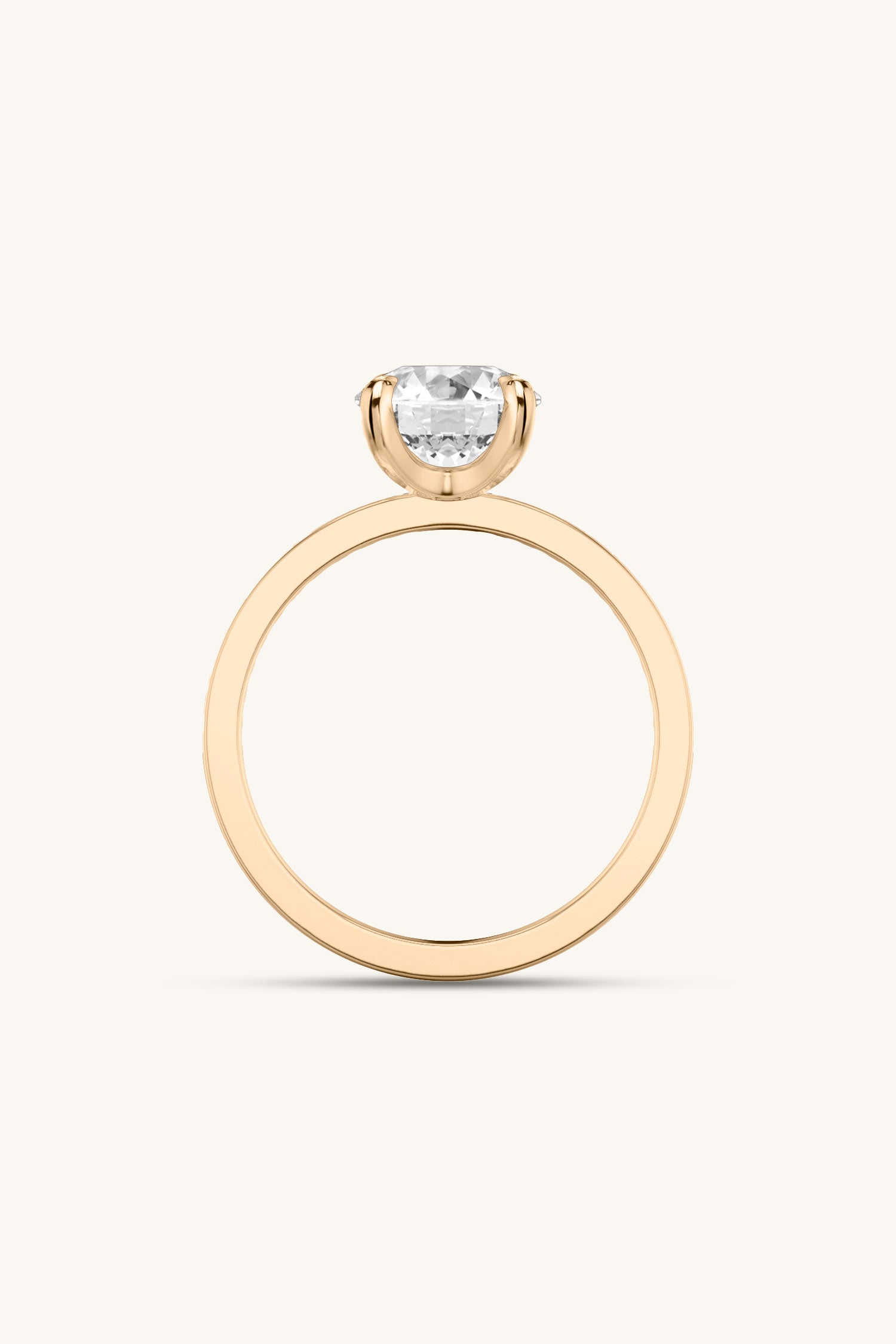 Sequinne Round Solitaire Pavé Band