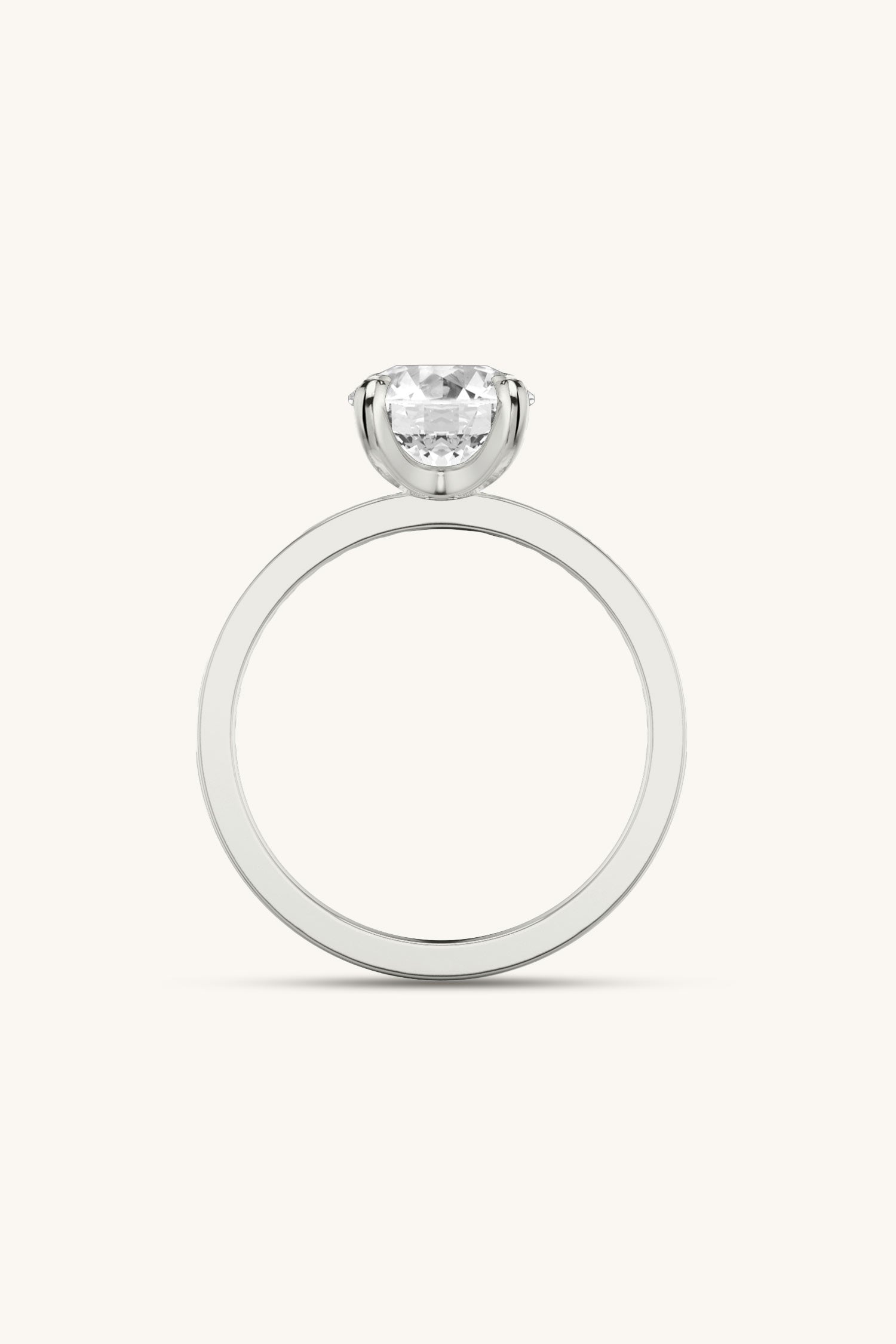 Sequinne Round Solitaire Pavé Band