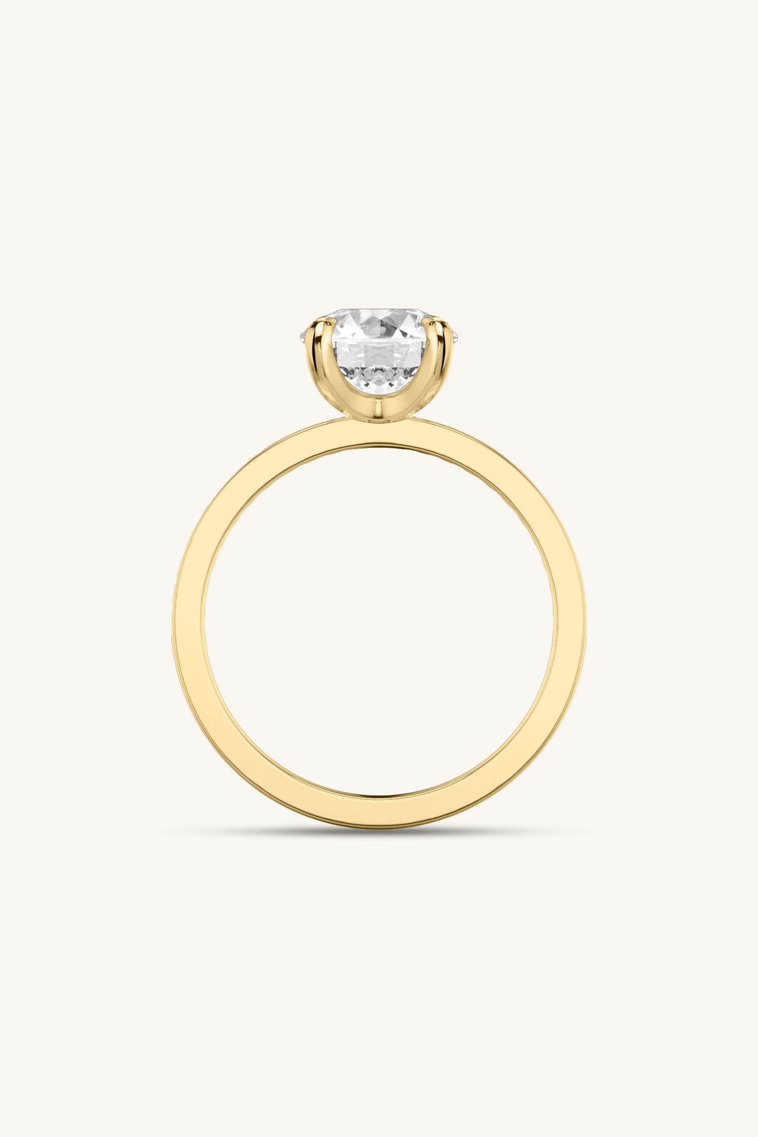 Sequinne Round Solitaire Pavé Band