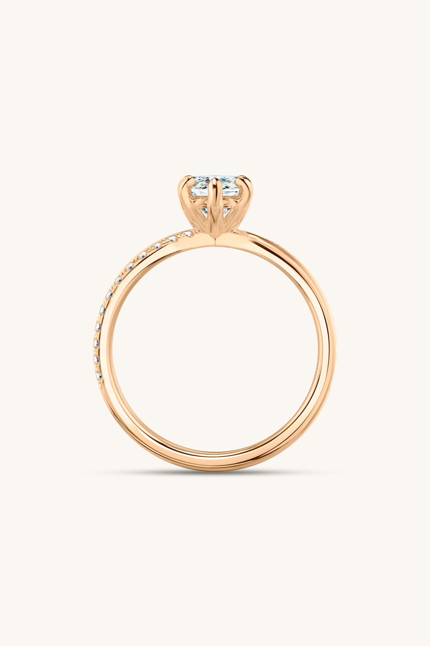 Luisa Marquise Solitaire Pavé Ring