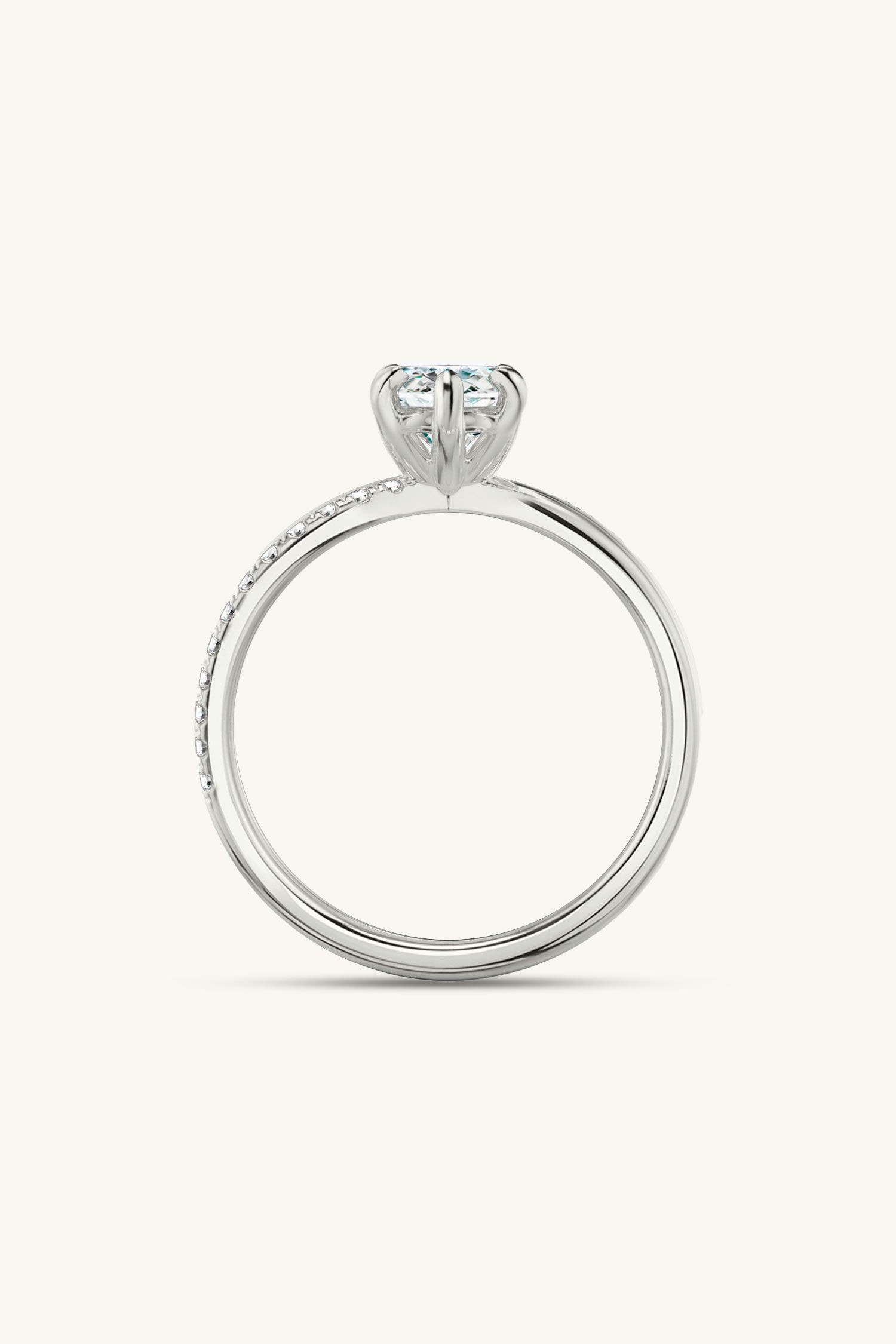 Luisa Marquise Solitaire Pavé Ring