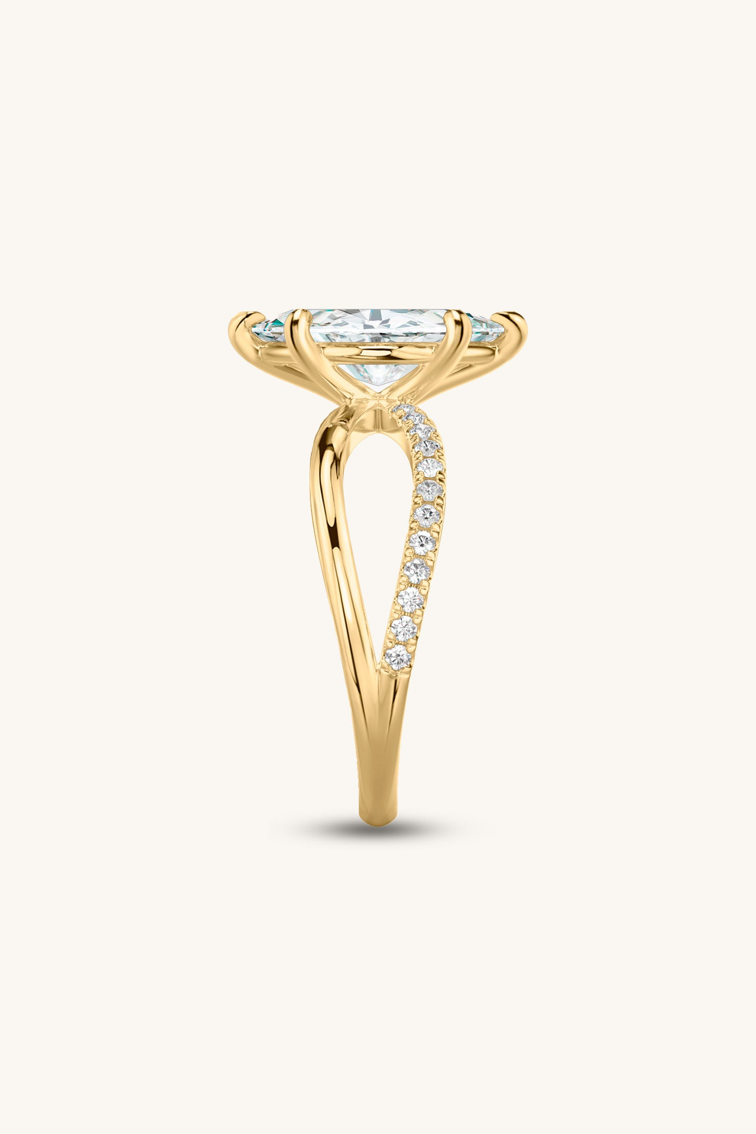 Luisa Marquise Solitaire Pavé Ring