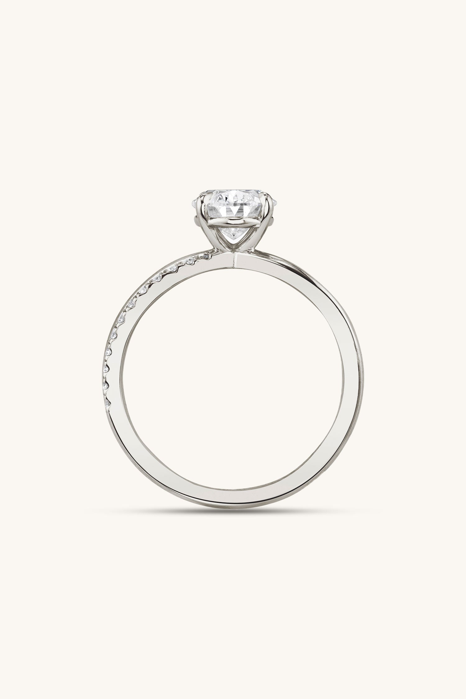 Luisa Oval Solitaire Pavé Ring