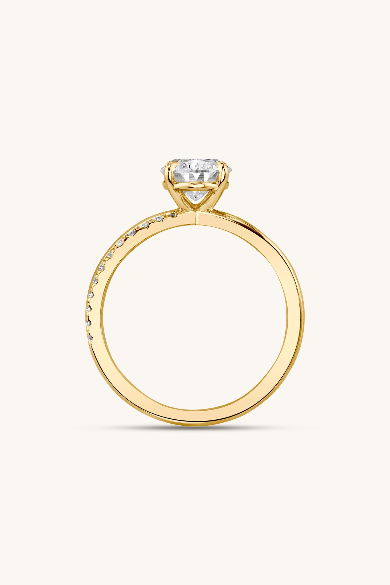 Luisa Oval Solitaire Pavé Ring