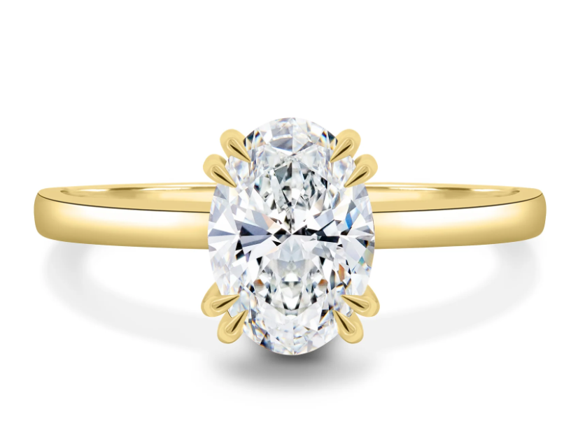 Fiara Double Prong Oval Solitaire Engagement Ring