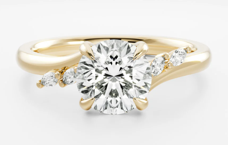 Valentina Wave Accent Engagement Ring