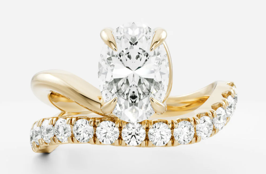 Maravilla Oval Wave Engagement Ring