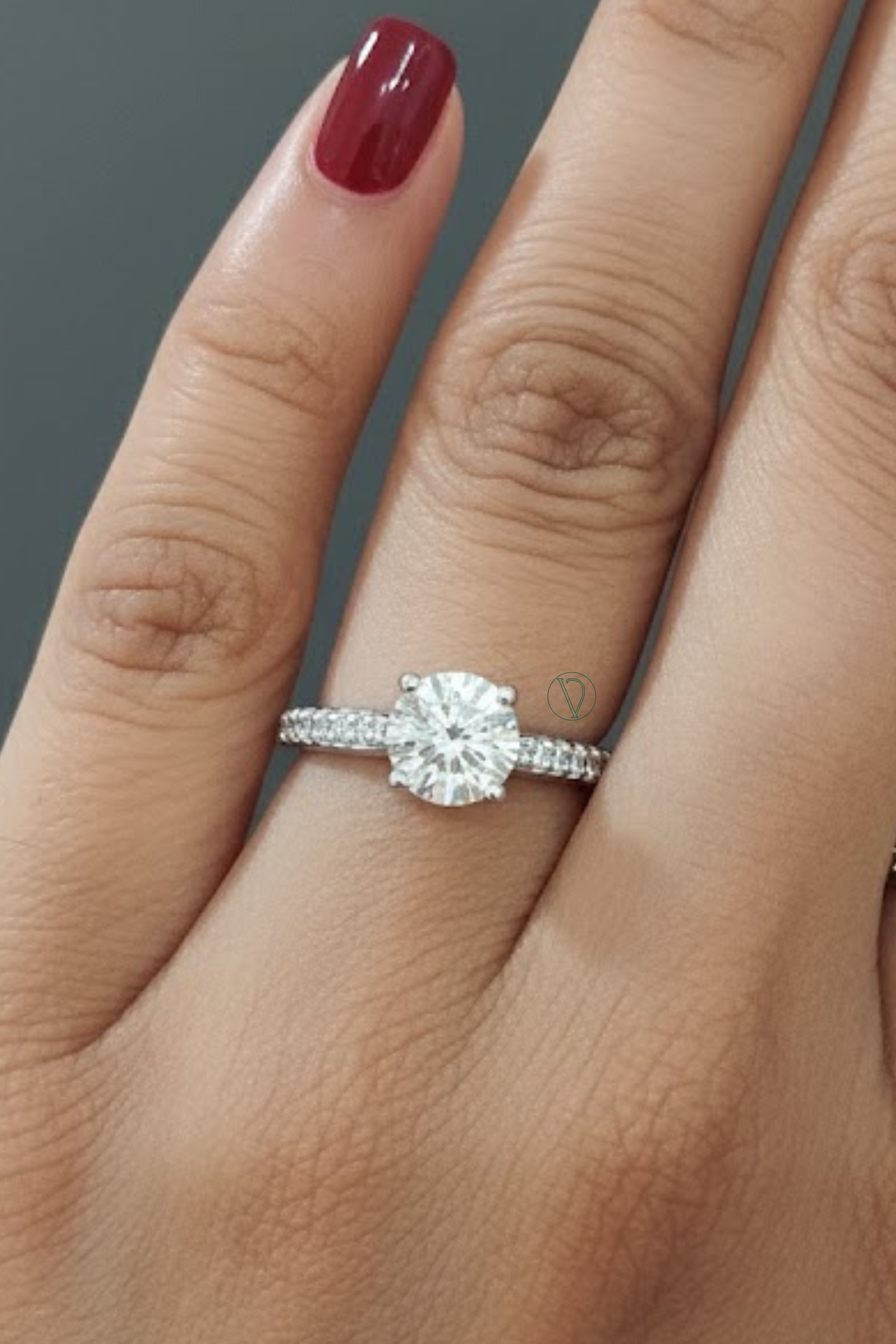 Maryam Round Solitaire Cathedral Ring