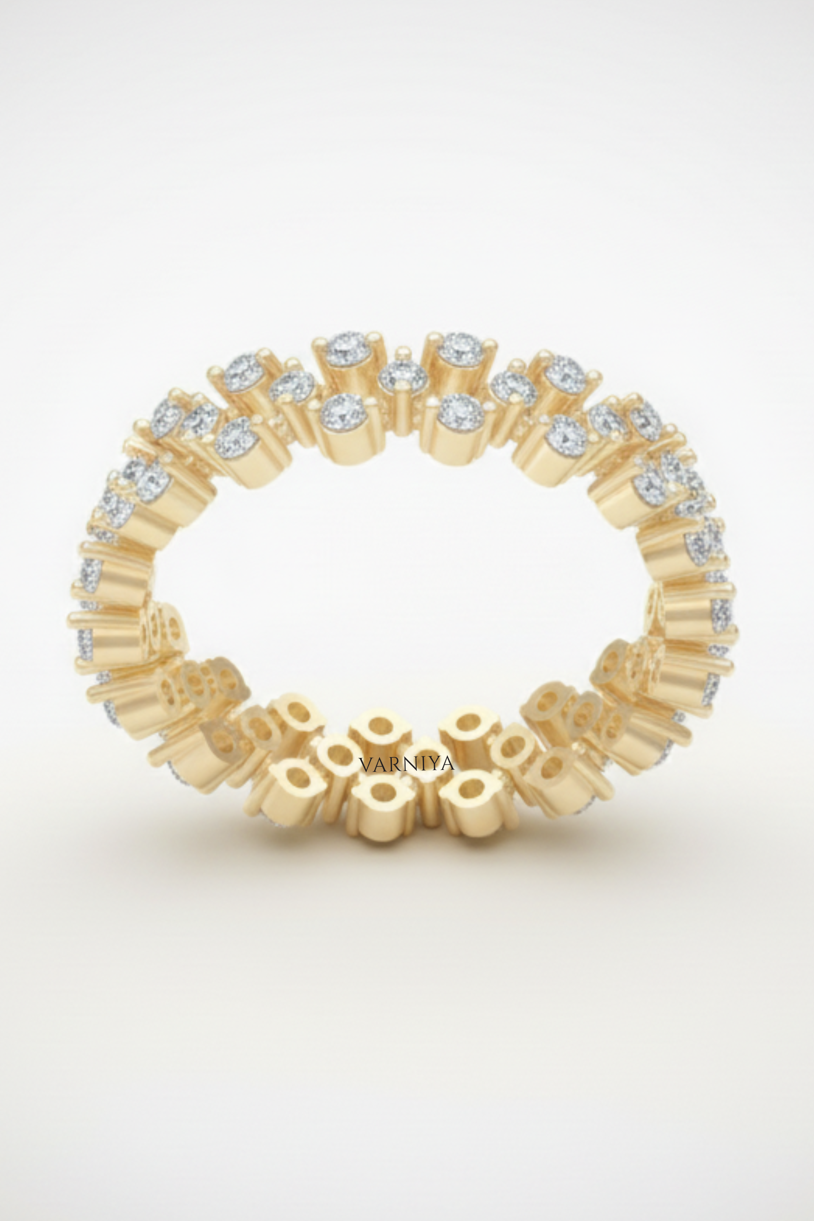 The Rosalinda Floral Vine Pavé Band