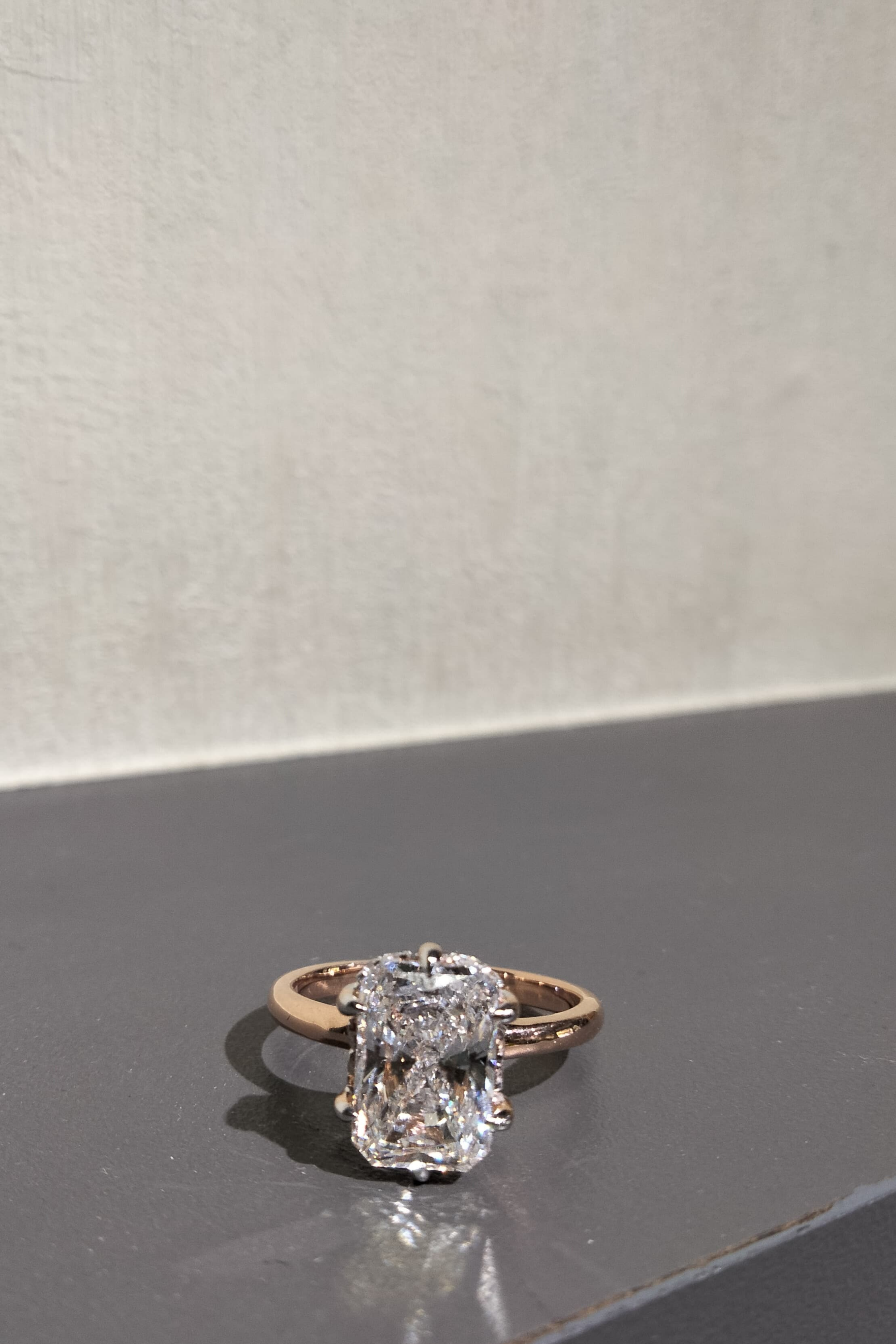 The Claridade 1.26 Carat Elongated Cushion Solitaire with Hidden Halo