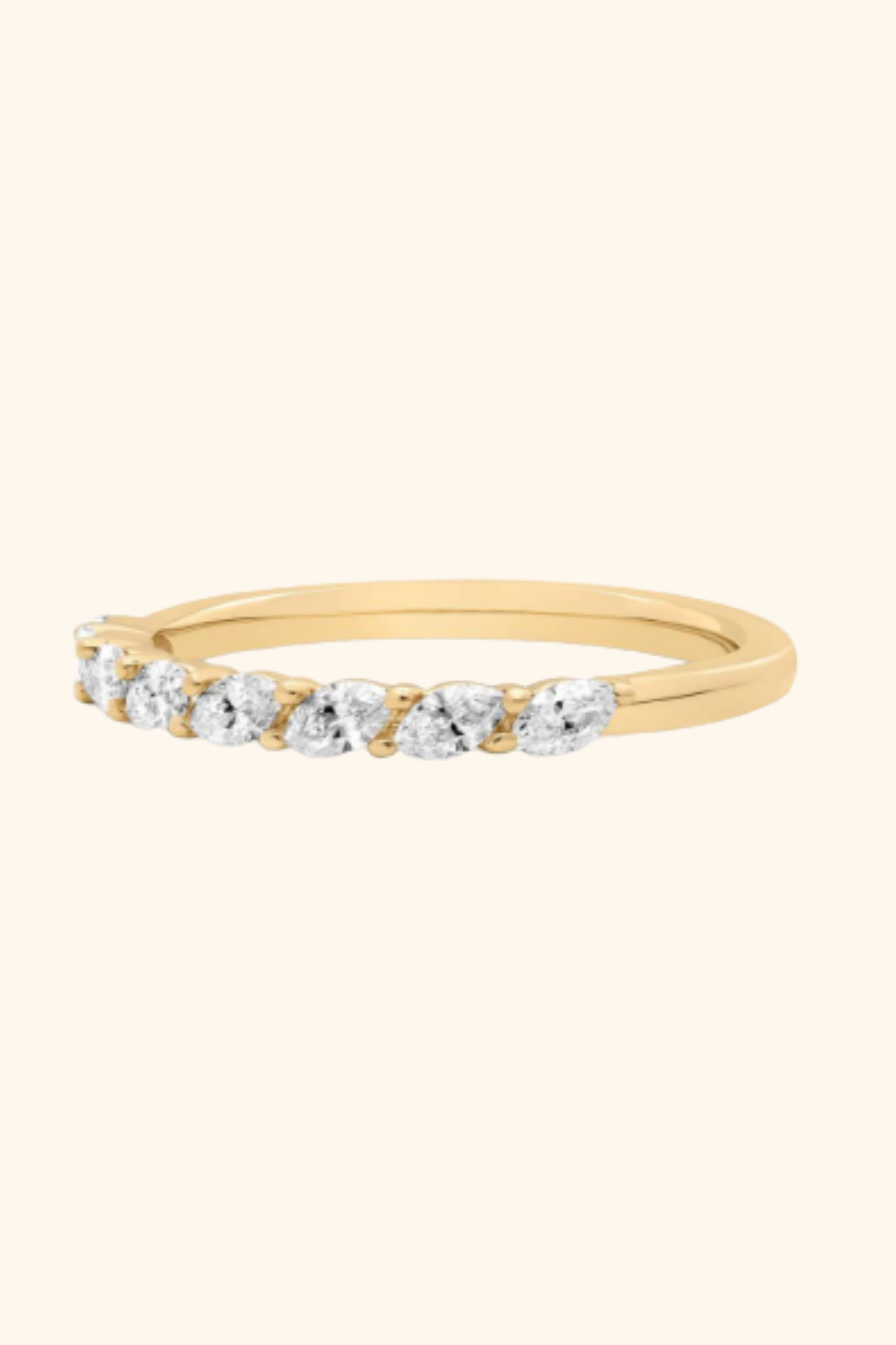 The Serena Diagonal Marquise Pavé Ring