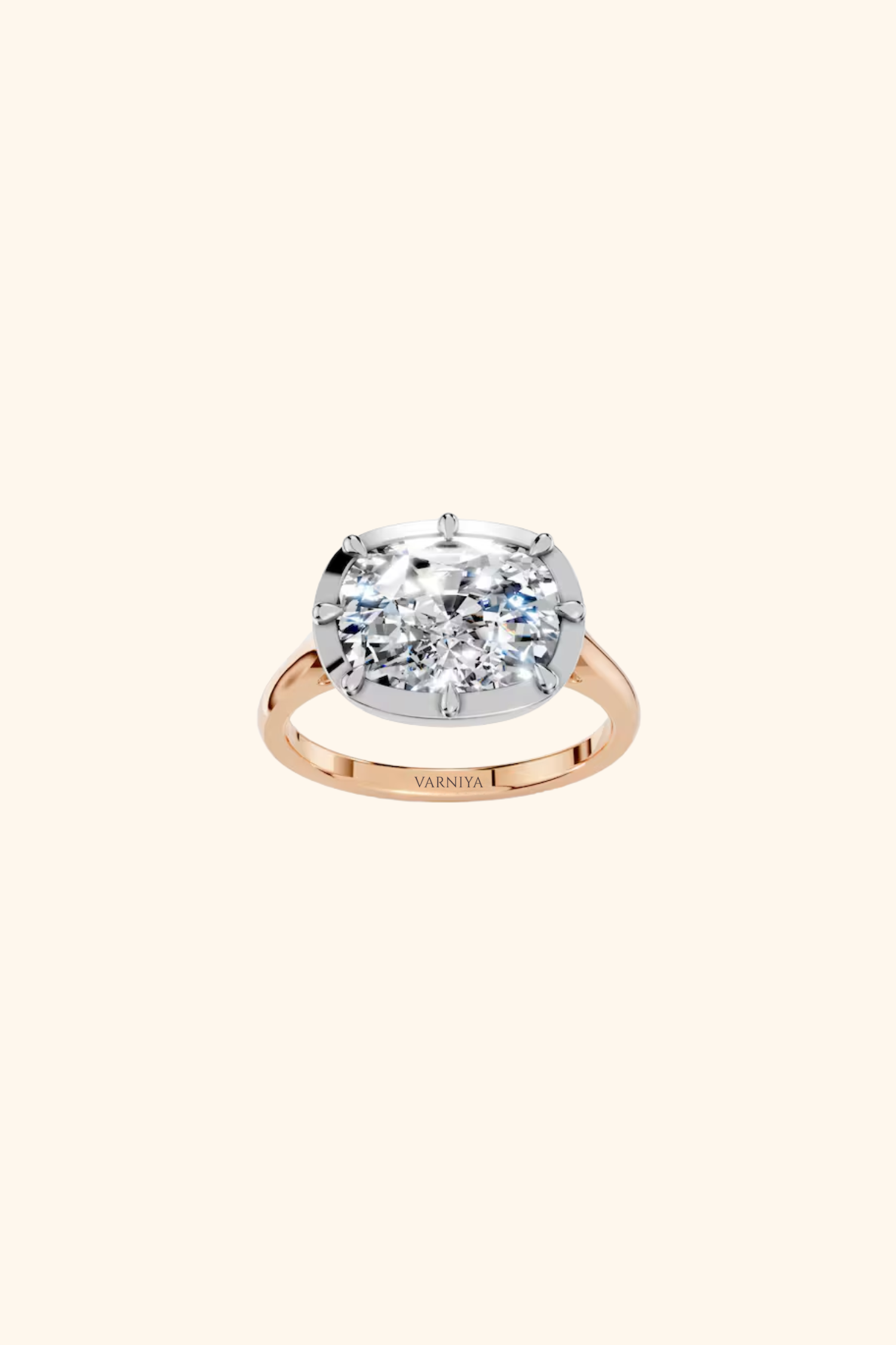 Vivienne East-West 2 Carat Oval Solitaire in Ring Size 10