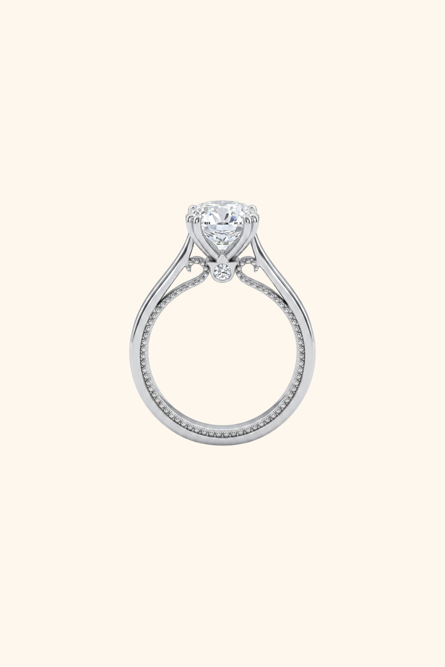 1.78Ct Vittoria Round Brilliant Solitaire Ring in Ring Size 12