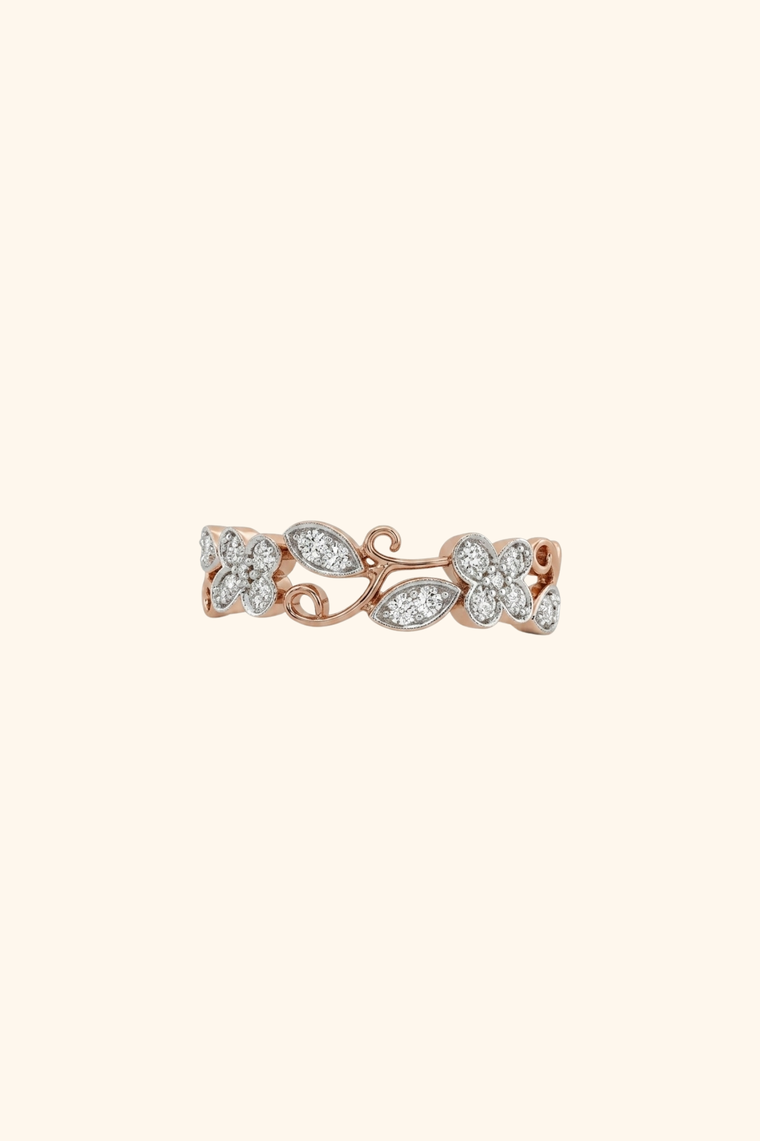 Floral Vine Wedding Band in Ring Size 12