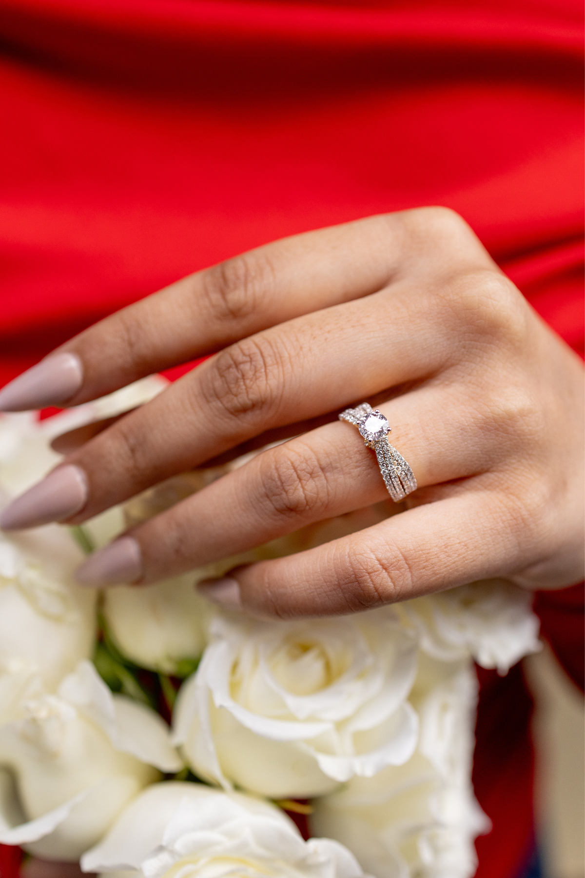 0.52Ct Lustrous Quad Pavé Ring in Ring Size 12