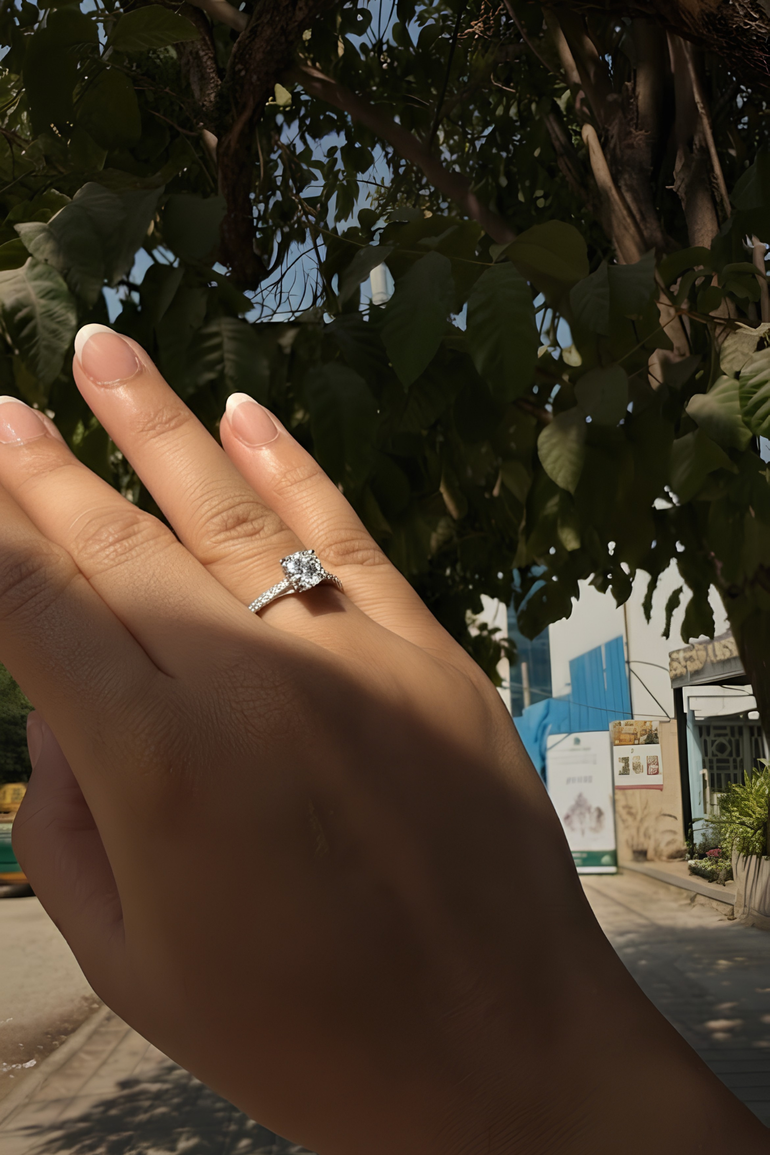 2.02 Ct Valentina Pave Ring with a Round Brilliant Soiltare in Ring Size 12