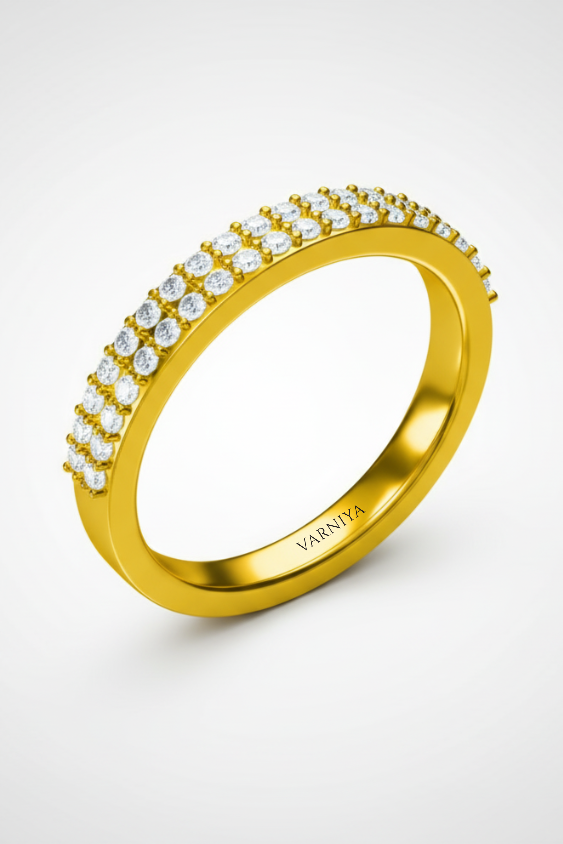 The Luminosa Double Pavé Band