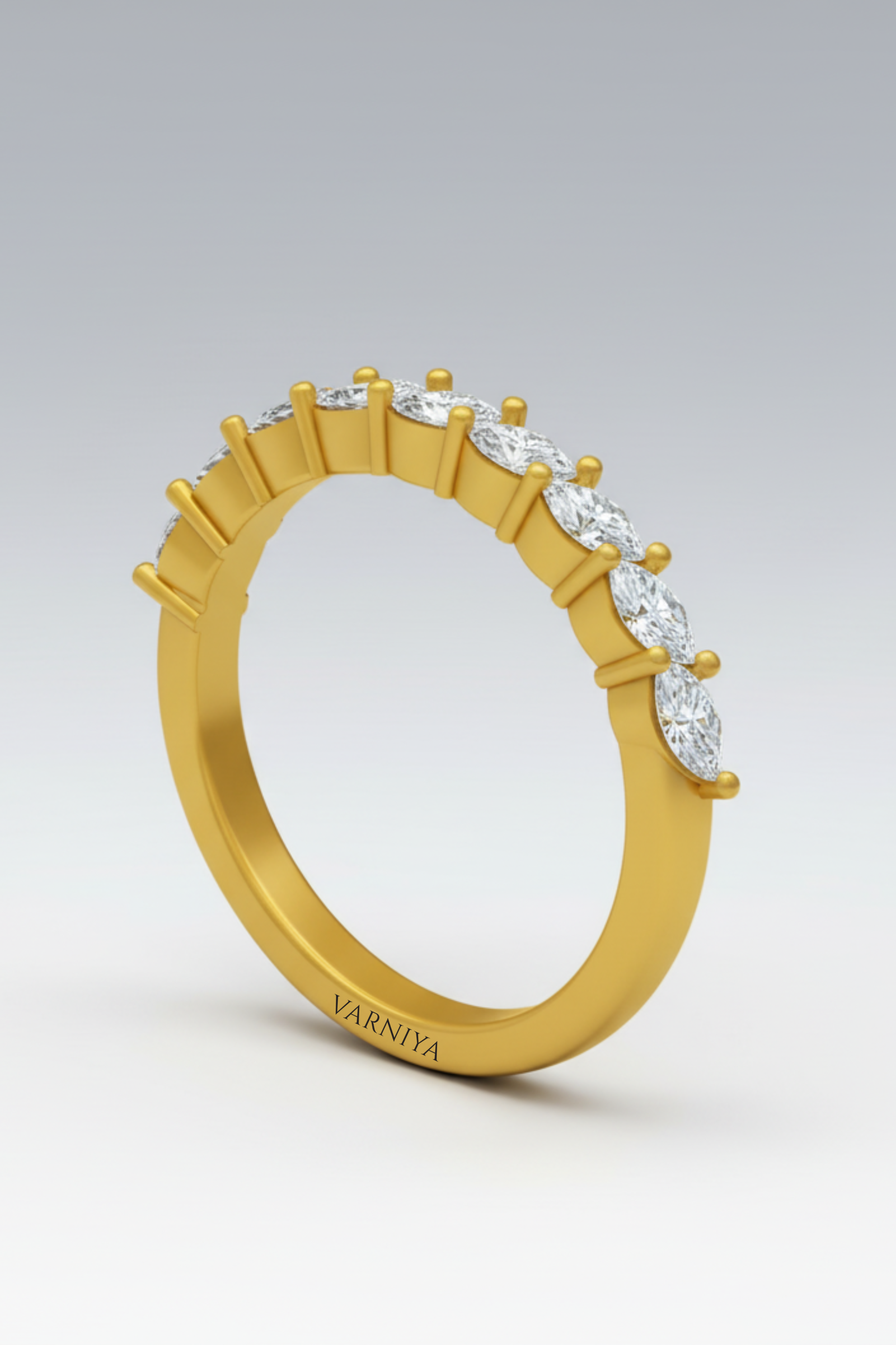 The Serena Diagonal Marquise Pavé Ring