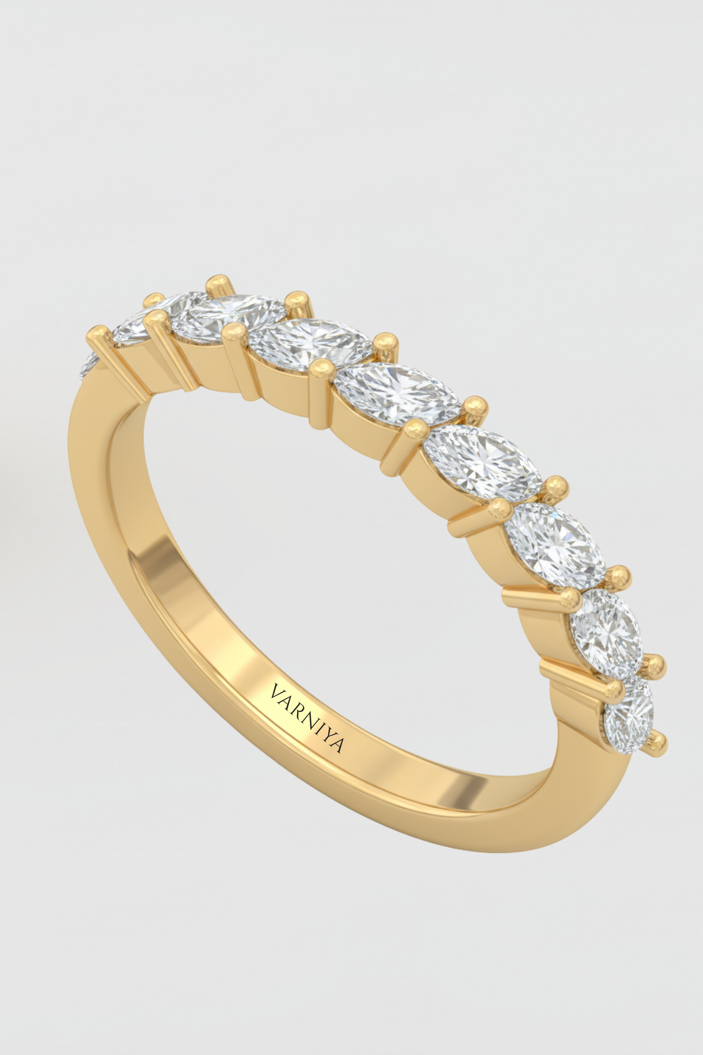 The Serena Diagonal Marquise Pavé Ring