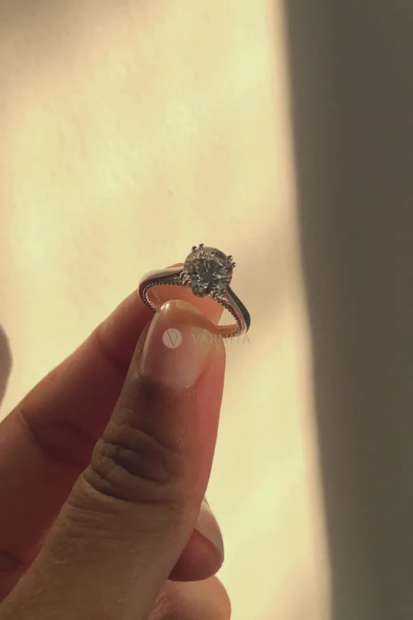 1.78Ct Vittoria Round Brilliant Solitaire Ring in Ring Size 12