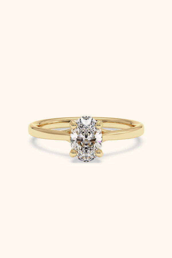 Valentina Ring with an Oval Solitaire