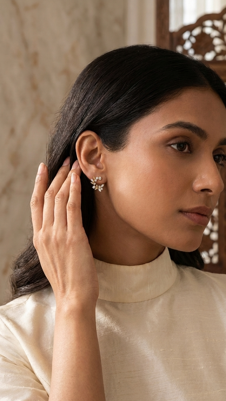 Leaf Diamond Earrings