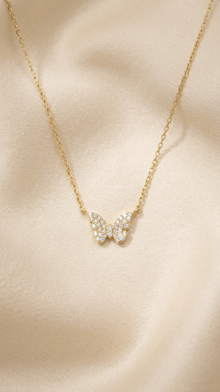 Diamond Butterfly Pendant